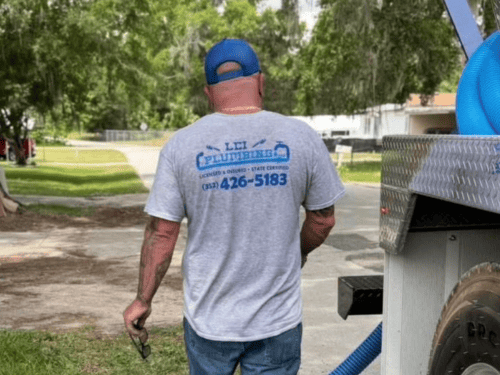 LCI plumbing technician on a residential service call